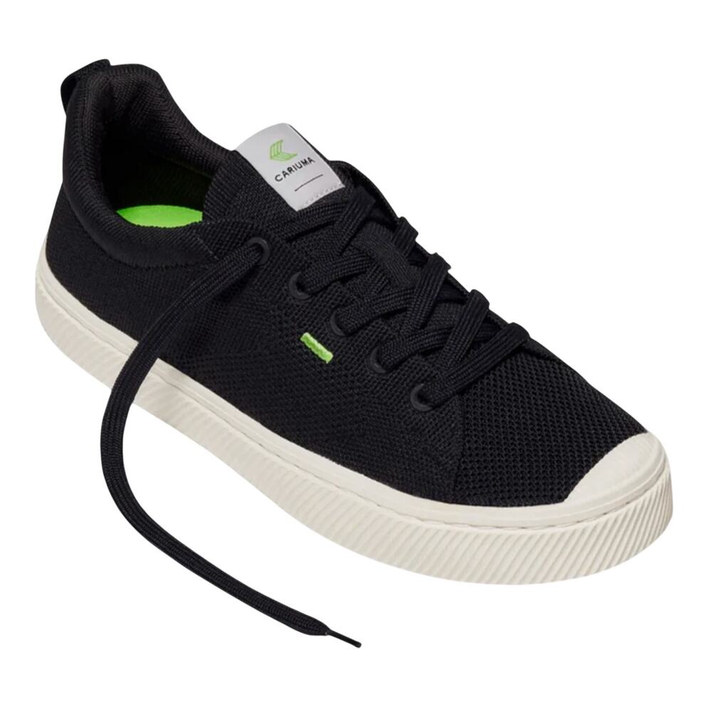 Cariuma IBI Low Casual Sneakers Mens 10.5 Womens 12 Black Bamboo Knit NIB